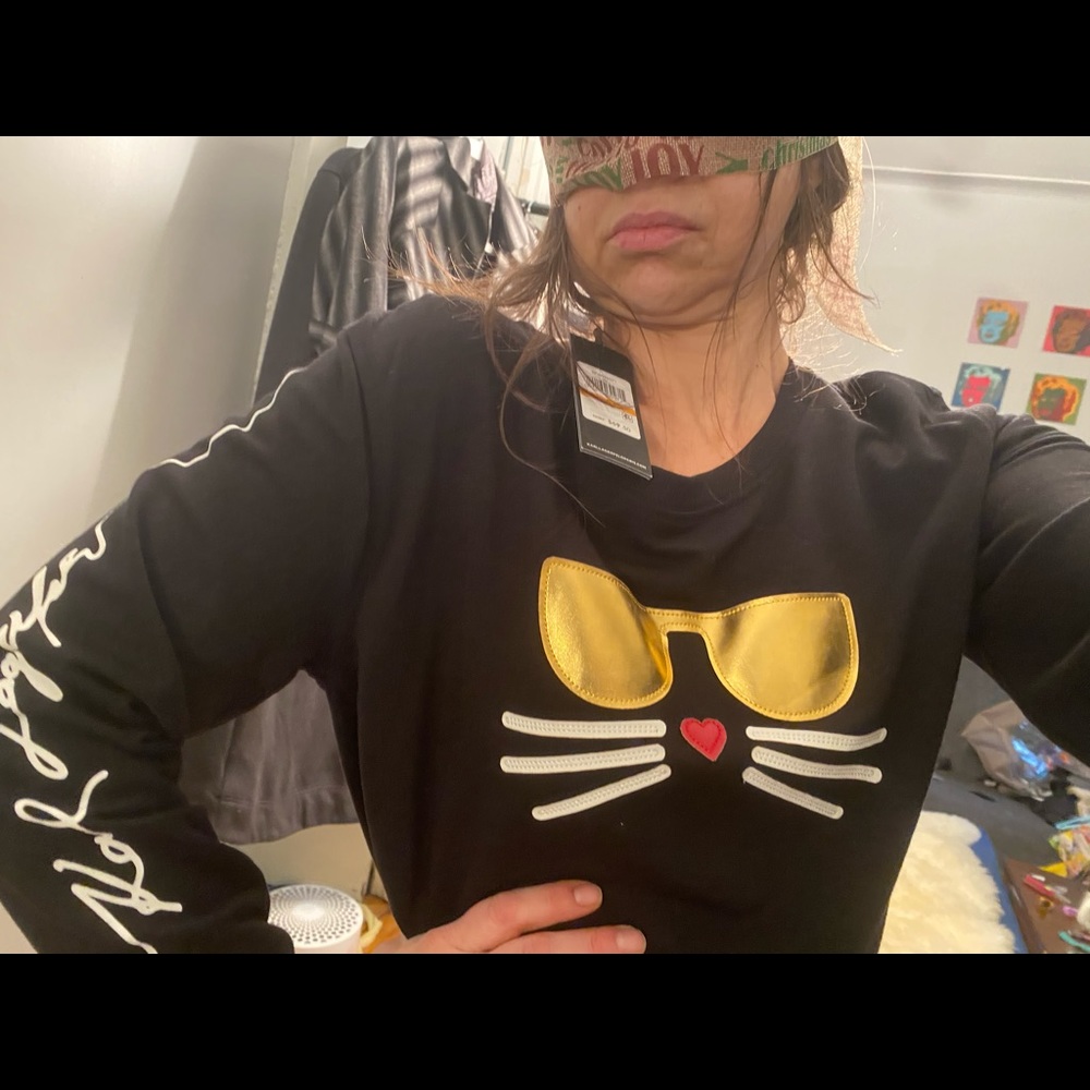KarlLagerfeld S NWT crop top gold cat shades